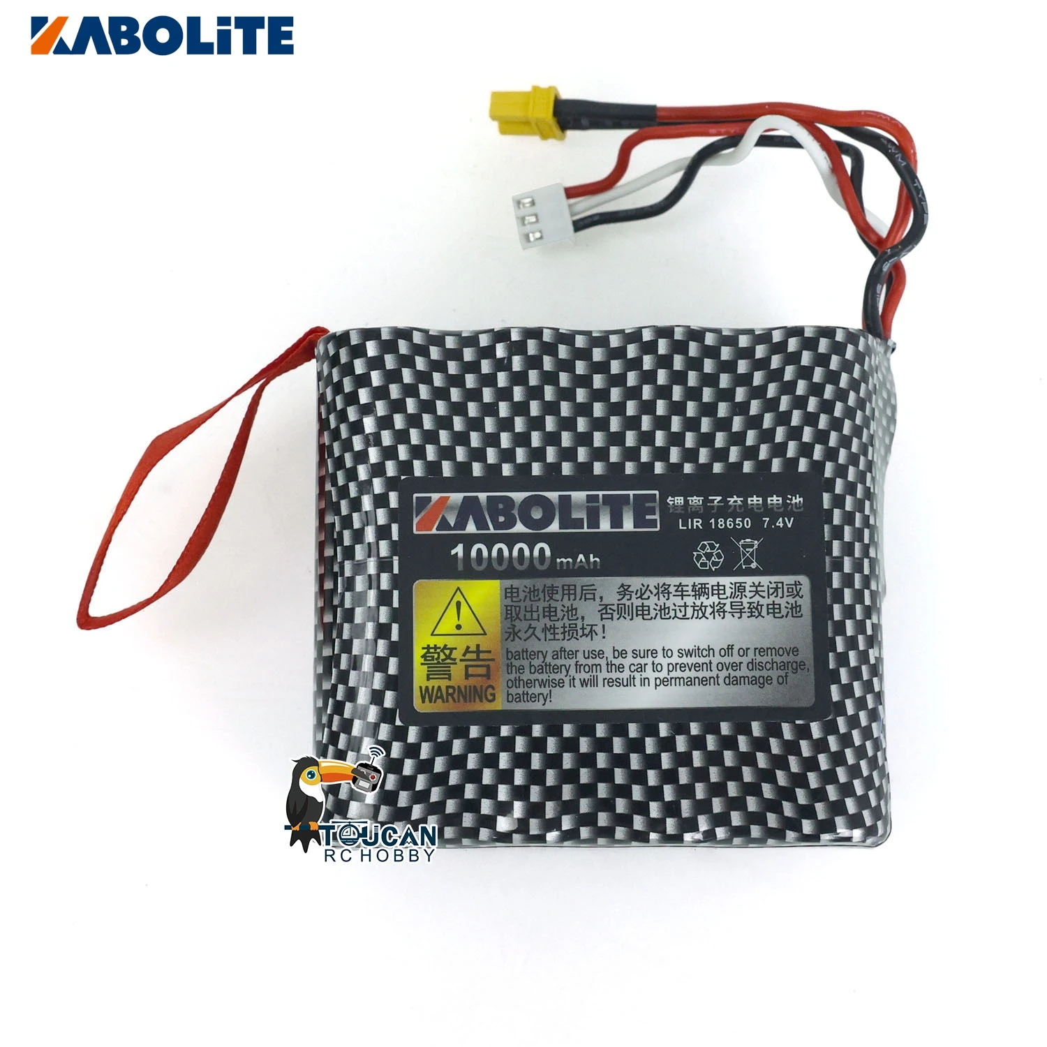 

KABOLITE 10000mah 7.4V Battery RC Accessories for 1/14 RC Truck 1:18 K961 Radio Loader Electric Car Radio Control Part TH23526