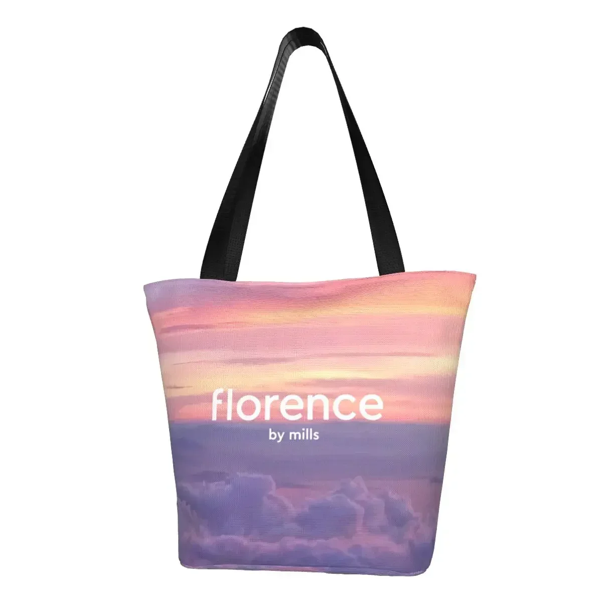 

Florence By Mills Groceries Shopping Bag Fashion Printing Canvas Shopper Shoulder Tote Bag Big Capacity Washable Handbag