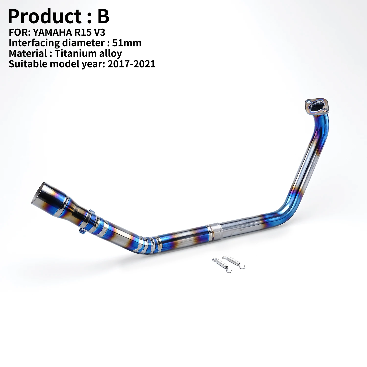 Modifikasi Sistem Knalpot Motor Ti. Pipa Penghubung Tengah Slip On Tanpa Knalpot Untuk Yamaha R15 V3 MT15 MT125 2017-2021