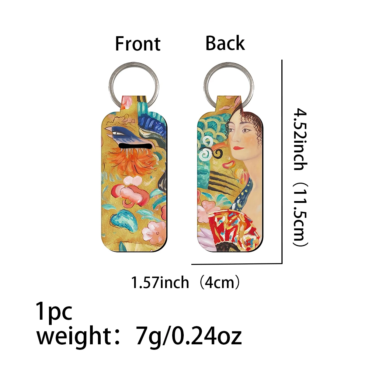 Art Paintings Chic Lipstick Keychain Accessories for Travel Bag Cute Cartoon Cat Trendy Lip Balm Key Chain Flamingo Keyring
