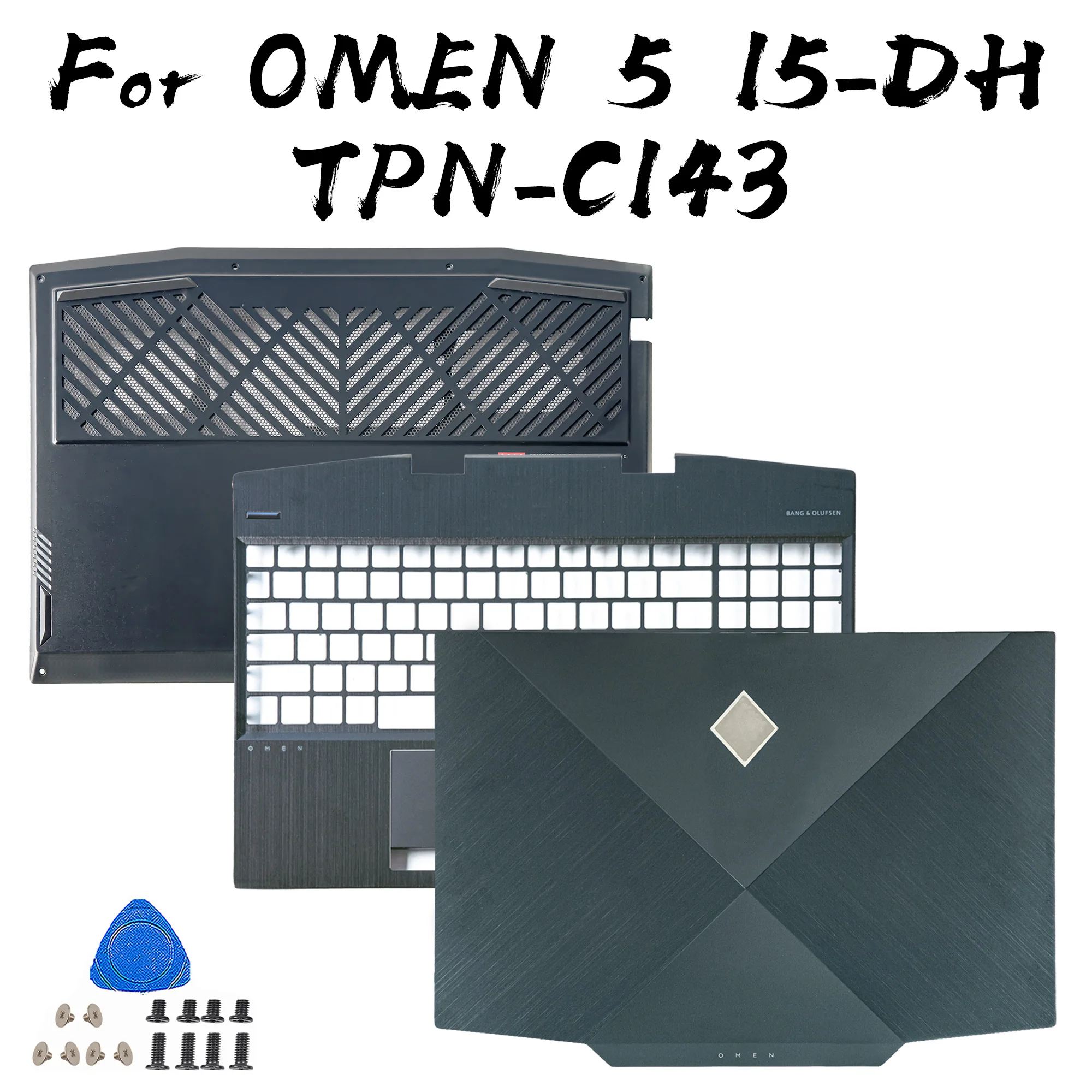 NEW Laptop Case For HP OMEN 5 15-DH TPN-C143 LCD Back Cover Front Bezel Palmrest Lower Bottom Case L57320-001 Black 15.6 Inch