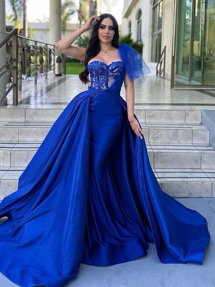 Beautiful Evening Dresses For Women Fashion Vintage Sexy Off Shoulder With Sleeves Slim Fluffy Princess Style Mopping Prom Gowns