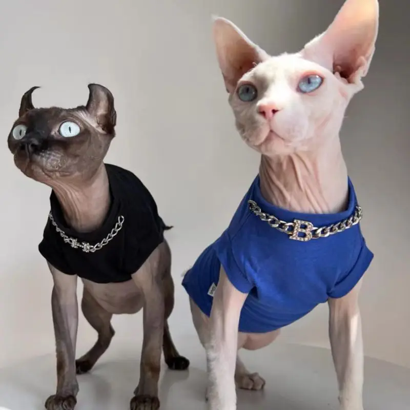 Luxury Winter Undershirt for Sphynx Cat Reflective Pet Clothes Reflective Pet Clothes Cat Jacket Devon Rex Sweatshirt in Autumn