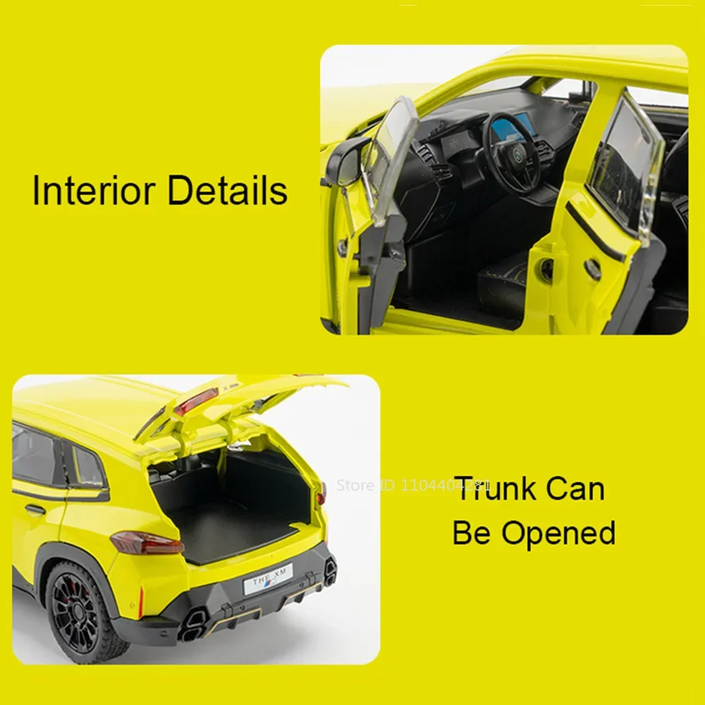 1:24 XM X5 Legering Miniatuur Model Speelgoed Diecast Auto Geluid Licht Trek 6 Deuren Geopend Voorwiel Stuurvoertuig Verjaardagscadeau