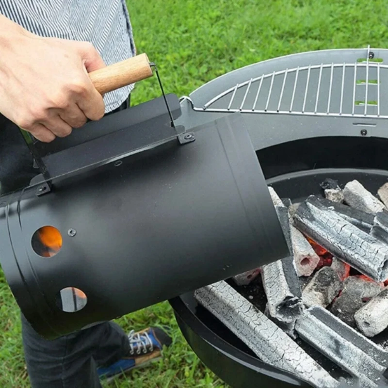 Outdoor Fire Starter Bucket For Multifunction Camping Barbecue Portable BlackFast Charcoal Ignition Barrel Carbon Stove BBQ Tool