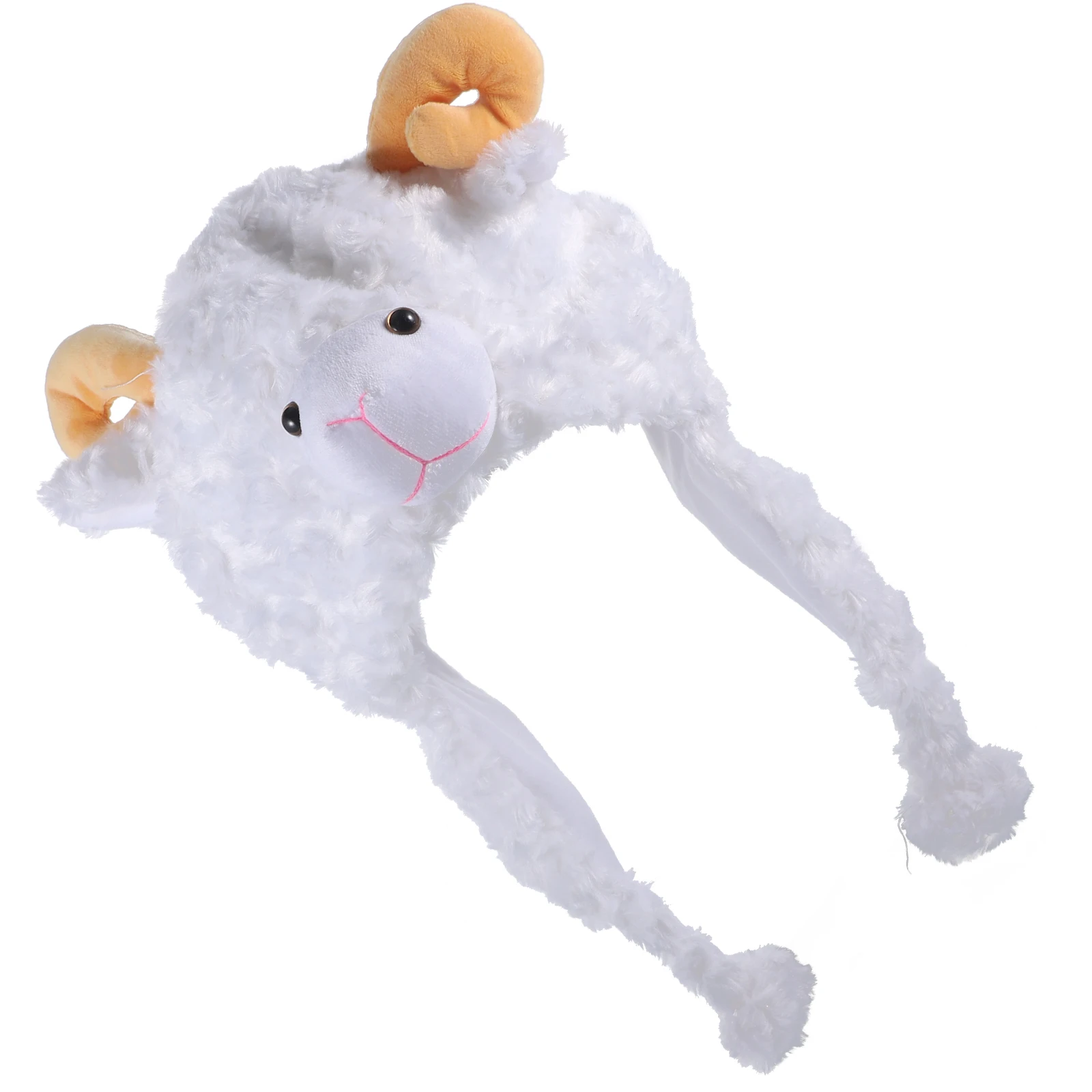 الحيوان الشتاء التزلج نمط إيرفلاب هود للأطفال البالغين الأغنام تصميم أغطية الرأس الدافئة للطقس البارد الحيوان هود قبعة #6