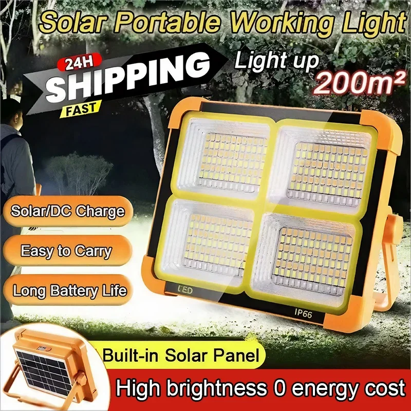 

Многофункциональный фонарь на солнечной энергии, емкость 2000 мАч, портативное освещение для ночного рынка, торговая палатка для кемпинга, аварийное освещение