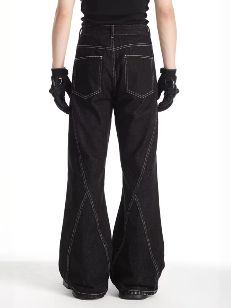 2026 Cyber Y2K Streetwear Button Design Black Baggy Jeans Pants For Men Clothing Straight Loose Long Trousers Pantalon Hombre