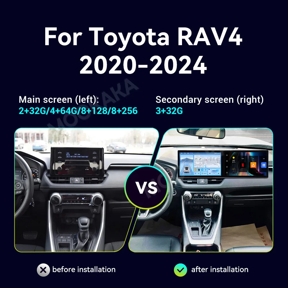 For Toyota RAV4 2020-2024 Android Car Radio Multimedia Video Wireless Carplay Autoradio Stereo GPS Navigation Head Unit