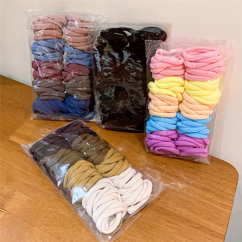 50/100 Stück Damen-Haaraccessoires 4,5 cm Mittelgroße Einfache Haargummis Basis-Edition Schonende Haarbänder Mädchen Elastische Haargummis – Detail 4
