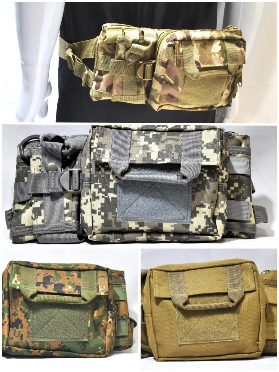 Molle Nylon Tactical Multi-function Waist Pack Bags Hiking Outdoor Sports Climbing Camping Adjustable Band Bags