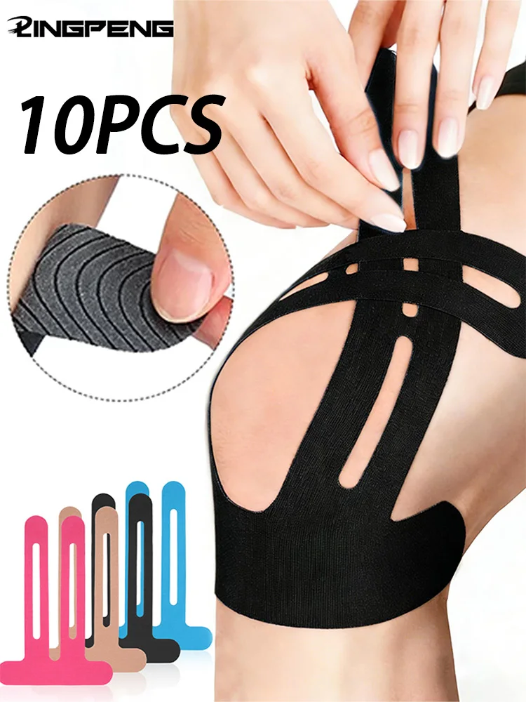 Vorgeschnittenes Kinesiologie-Tape für Knie, wasserdichtes, elastisches, atmungsaktives Knie-Tape, Sporttape, bietet Unterstützung und Stabilität beim Laufen.