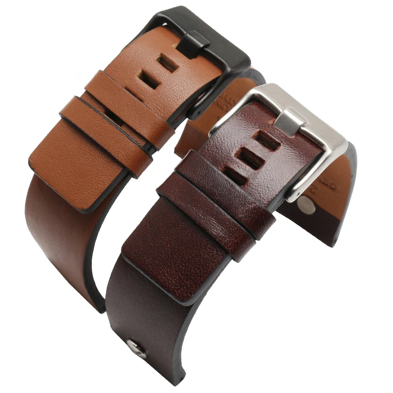 Cow Leather strap for DIESEL watchband fit DZ7312  DZ4323  DZ7257 with stainless steel pin buckle strap 22m 24mm 26 28 30mm band