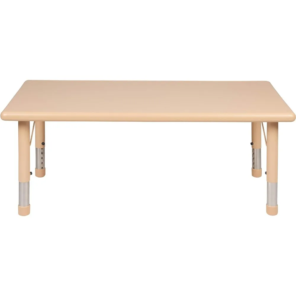 MESA DE ACTIVIDADES Rectangular de plástico Natural, 24 "W x 48" L, altura ajustable