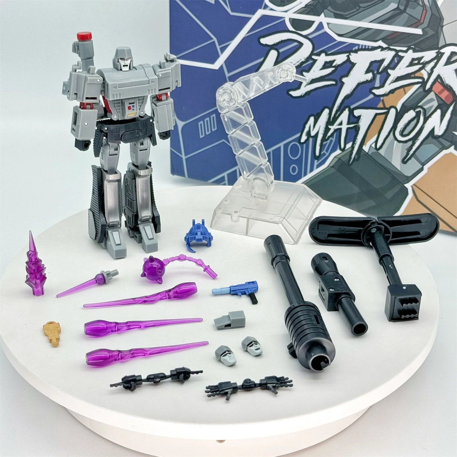 

Jinbao Transformation Galvatron Megotroun Mgtron Metal Color Version H9 Gun Model G1 Mini Pocket Action Figure Robot Toys