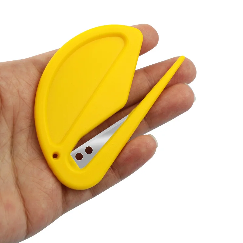 Plastic Mini Letter Opener, Color Box Pocket Cutter, Envelope Opener, Rope Cutter, Wire Cutter Blade
