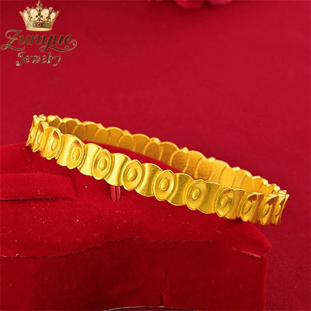 

High-End Sand Gold Money Ingot Bracelet Luxury Quality Jewelry Fashion Jewelry Best Selling Handicraft Exquisite Popular Charms