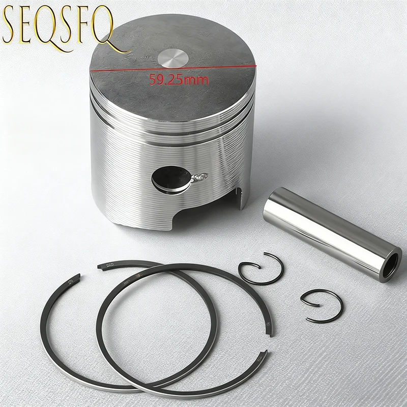 

Piston Kit with Rings 12110-93130-025 for Suzuki Outboard 2-stroke DT9.9 DT15 Diameter:59.25mm 12110-93120 Boat accessories