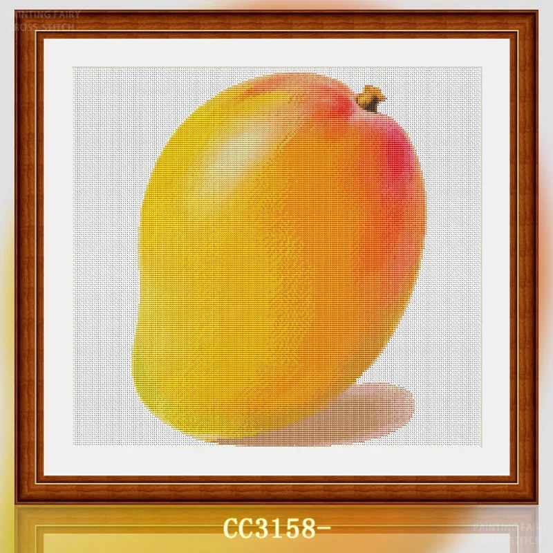 【CC3158- Noble Concubine Mango in the Gourmet Series】 11CT 14CT 16CT DIY Cross Stitch Kit, Pattern Printed Canvas Embroidery Nee