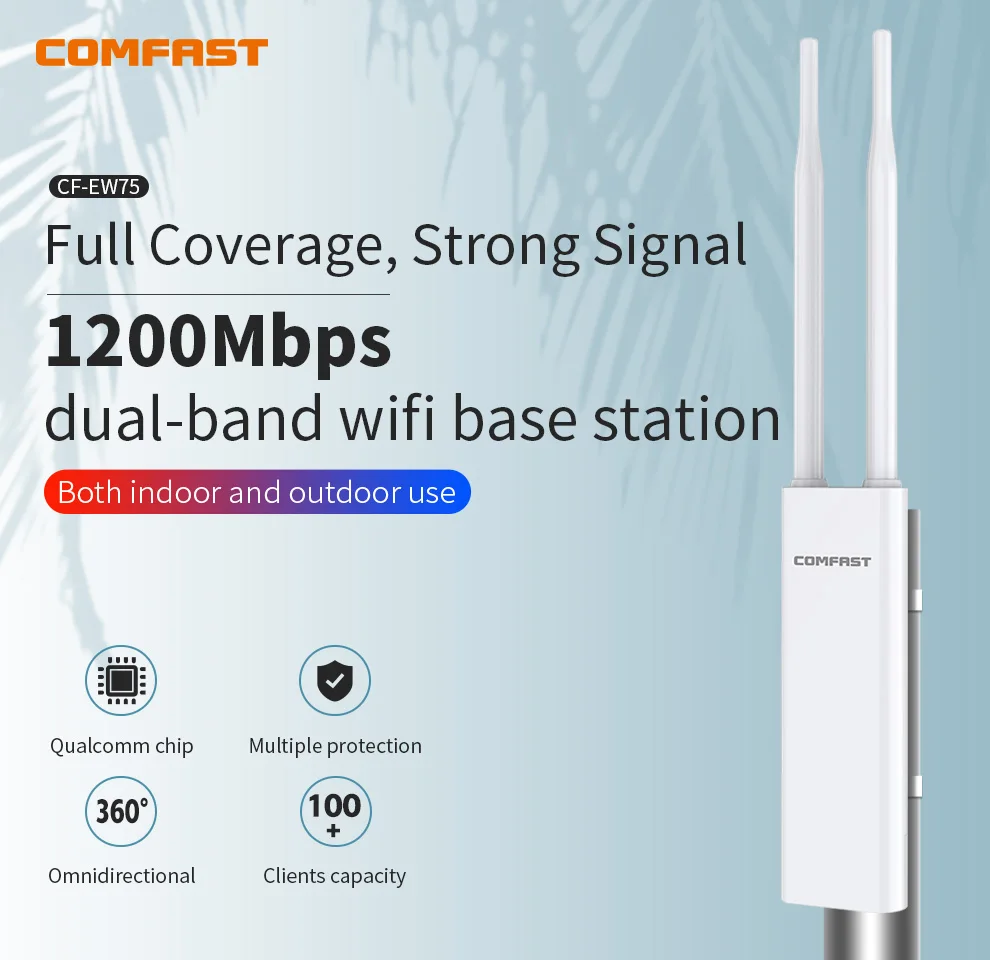 CF-EW75V2 1200Mbps Outdoor Access Point High Power Gigabit 2.4G&5GHz Router/AP/ Repeater Long Range WiFi Antenna For Street