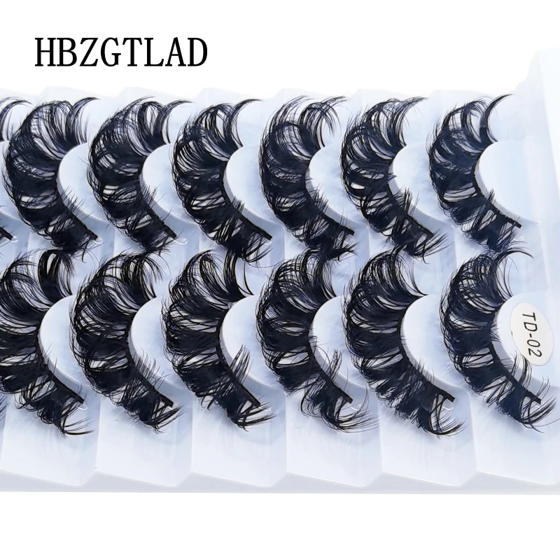 8 Pairs Lashes DD Curl 10-23mm Russian Lashes 3D Mink Eyelashes Reusable Fluffy Russian Strip Lashes Makeup eyelashes extensions