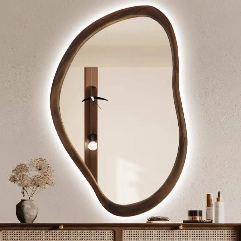 Luxury Unbreakable Mirror Light Bathroom Irregular Salon Vanity Home Wall Art Decoration Aesthetic Espejos Para Pared Miroir