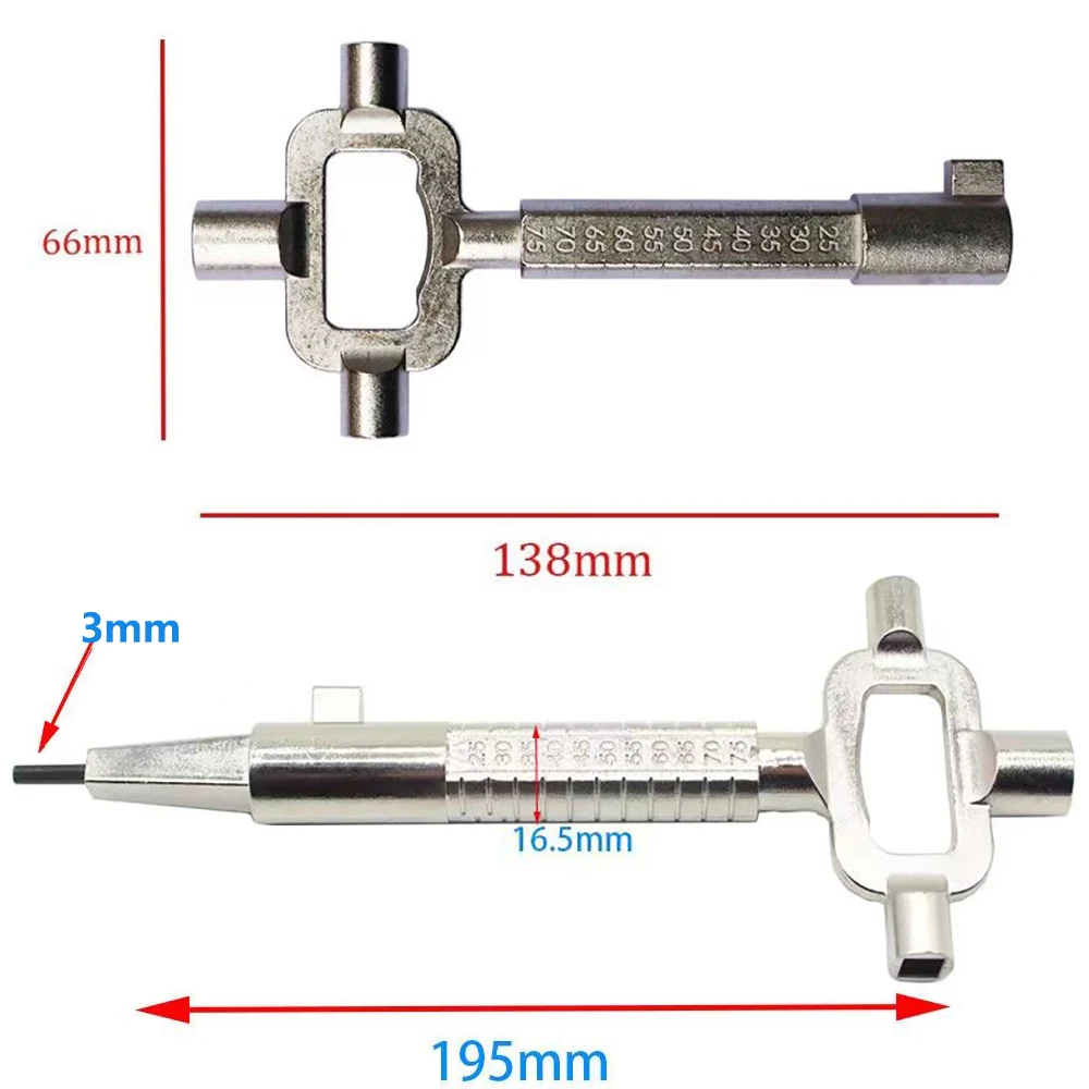 2PCS/LOT Multitools Building Keys And Locksmith Lock Keys  Measuring Tools for Lock Cylinder 6 in 1 Construction Key