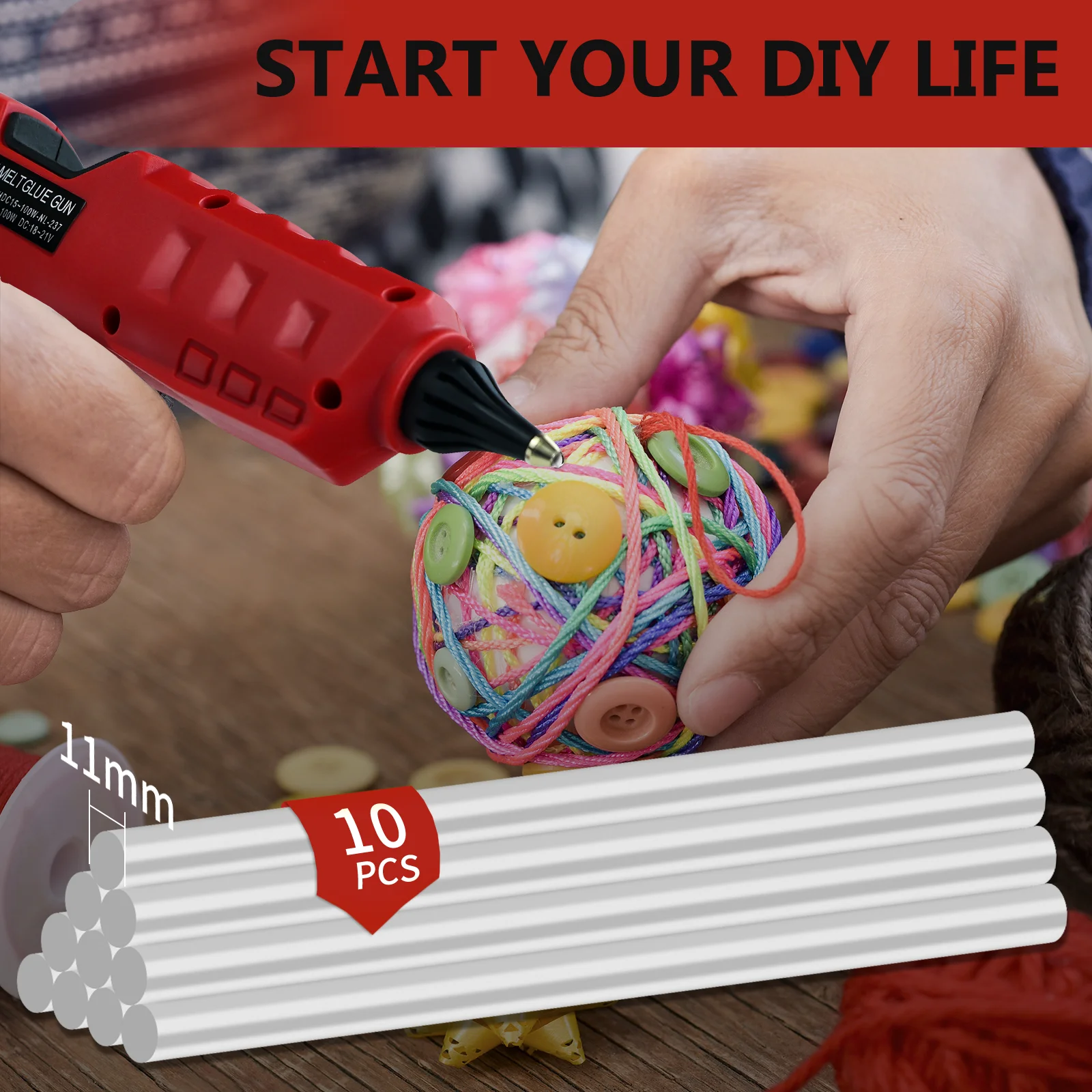 مسدس صمغ يسيح بالحرارة لاسلكي 100 وات 100 ℃ -200 ℃   شاشة LCD رقمية مع 10 قطع 11 ملم عصي غراء لبطارية ميلووكي 18 فولت (بدون بطارية)