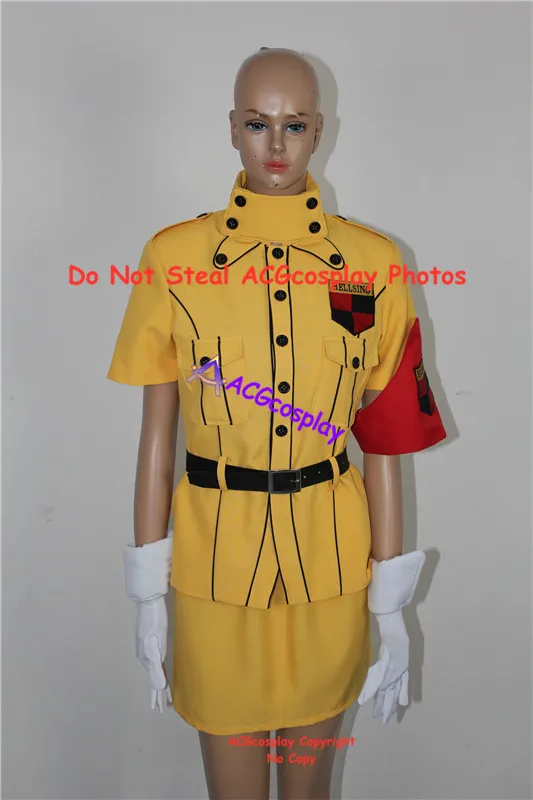 

Hellsing Seras Victoria Yellow cosplay costume uniform include yellow gloves acgcosplay costume