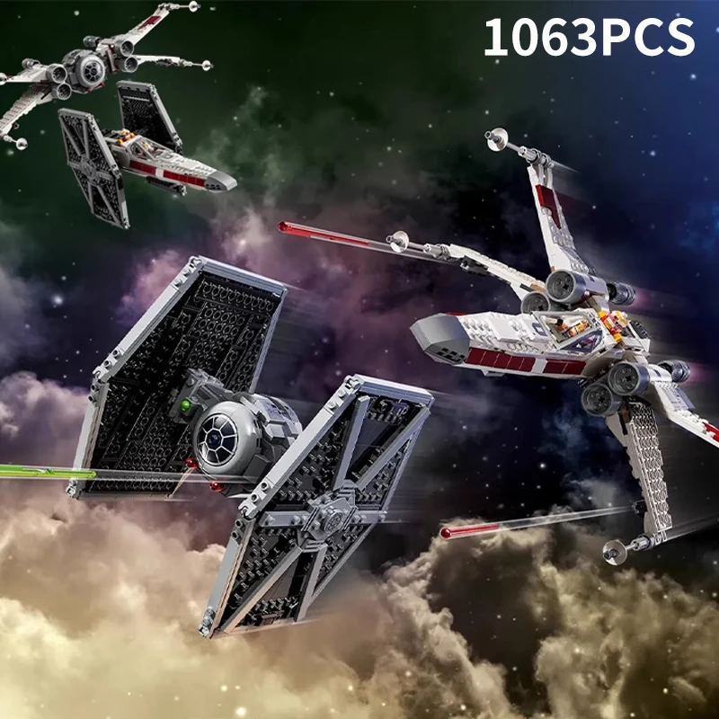 

Popular Toys 2025 New Edition Compatible with 75393TIE Fighter and X-Wing Building Blocks for Children's Christmas Gifts