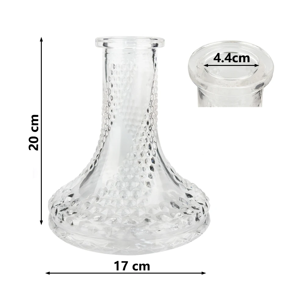Lomint-متوسطة الحجم الزجاج الشفاف إناء النرجيلة ، النقش زجاجة عملية ، قاعدة الشيشة ، اكسسوارات تشيتشا ، قطر 17 سنتيمتر ، LM-V007 #3