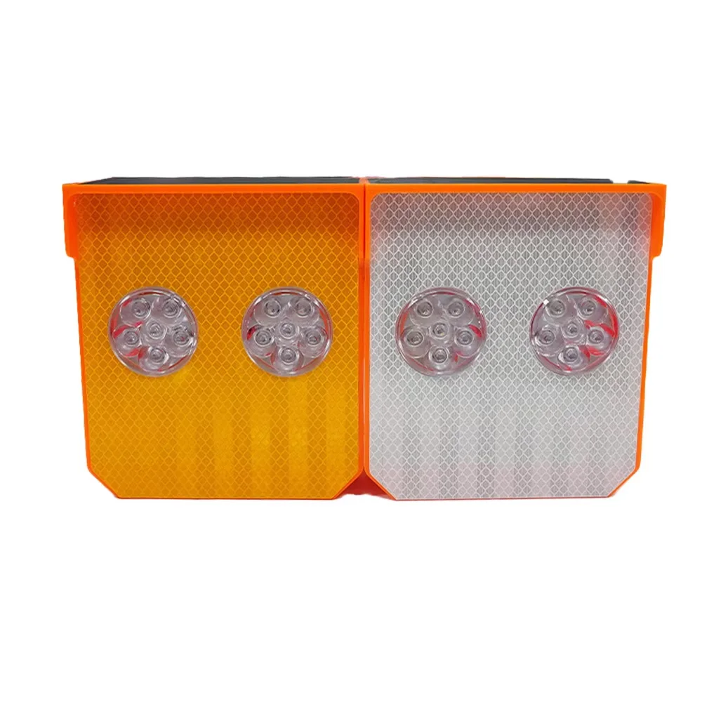 Solar Powered LED Cat-Eye Stroboscopic Traffic Barrier Warning Light for Outdoor Construction Road Safety Garden Decor