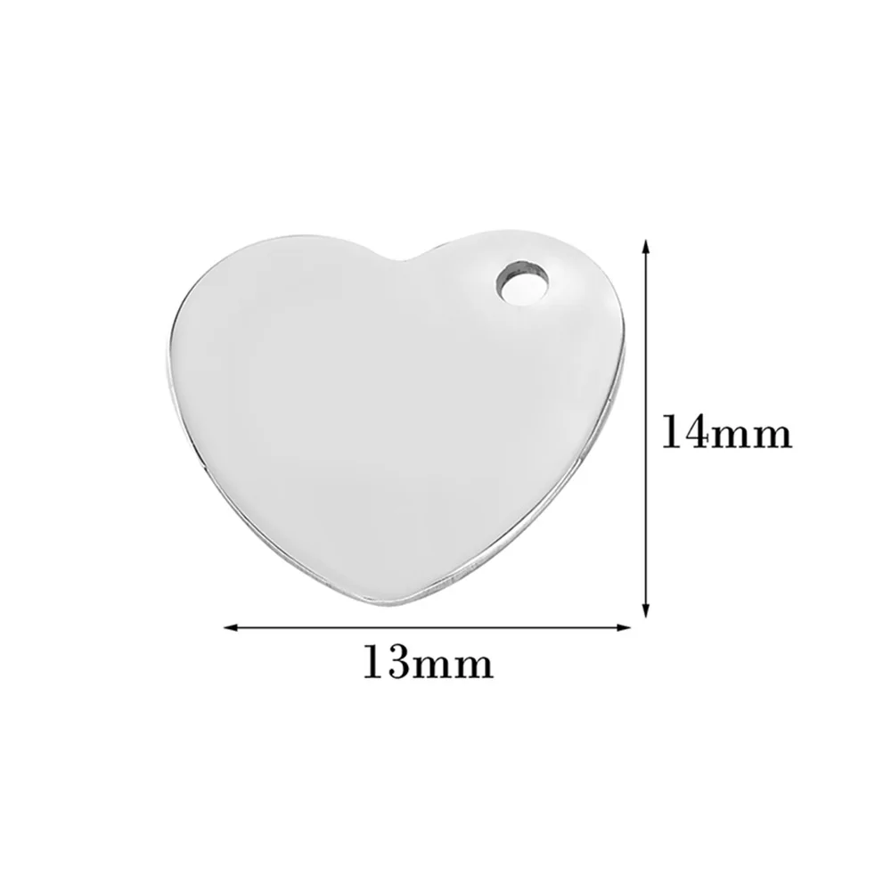 100PCS Großhandel Edelstahl Logo Kleine Herz Charme Schmuck DIY Erkenntnisse Für Anhänger Halskette 6x7mmTag für Logos Machen – Detail 4