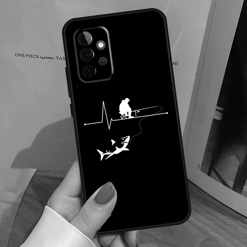 Fishing Heartbeat For Samsung Galaxy A53 A33 A13 A23 A15 A25 A35 A55 A51 A71 A12 A32 A52 A14 A34 A54 Case