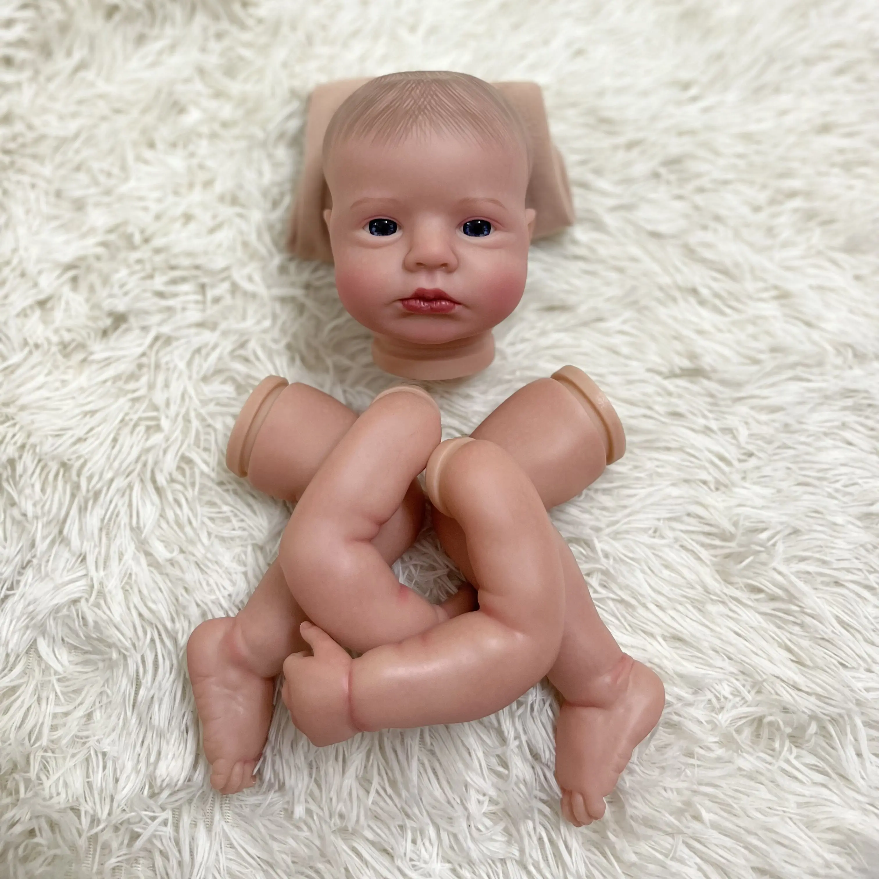 Loulou Awake 3D Unfinished Painted Blank Kits Reborn Doll Parts DIY Blank Kits Reborn Doll Kit Vinyl Lifelike Baby Dolls