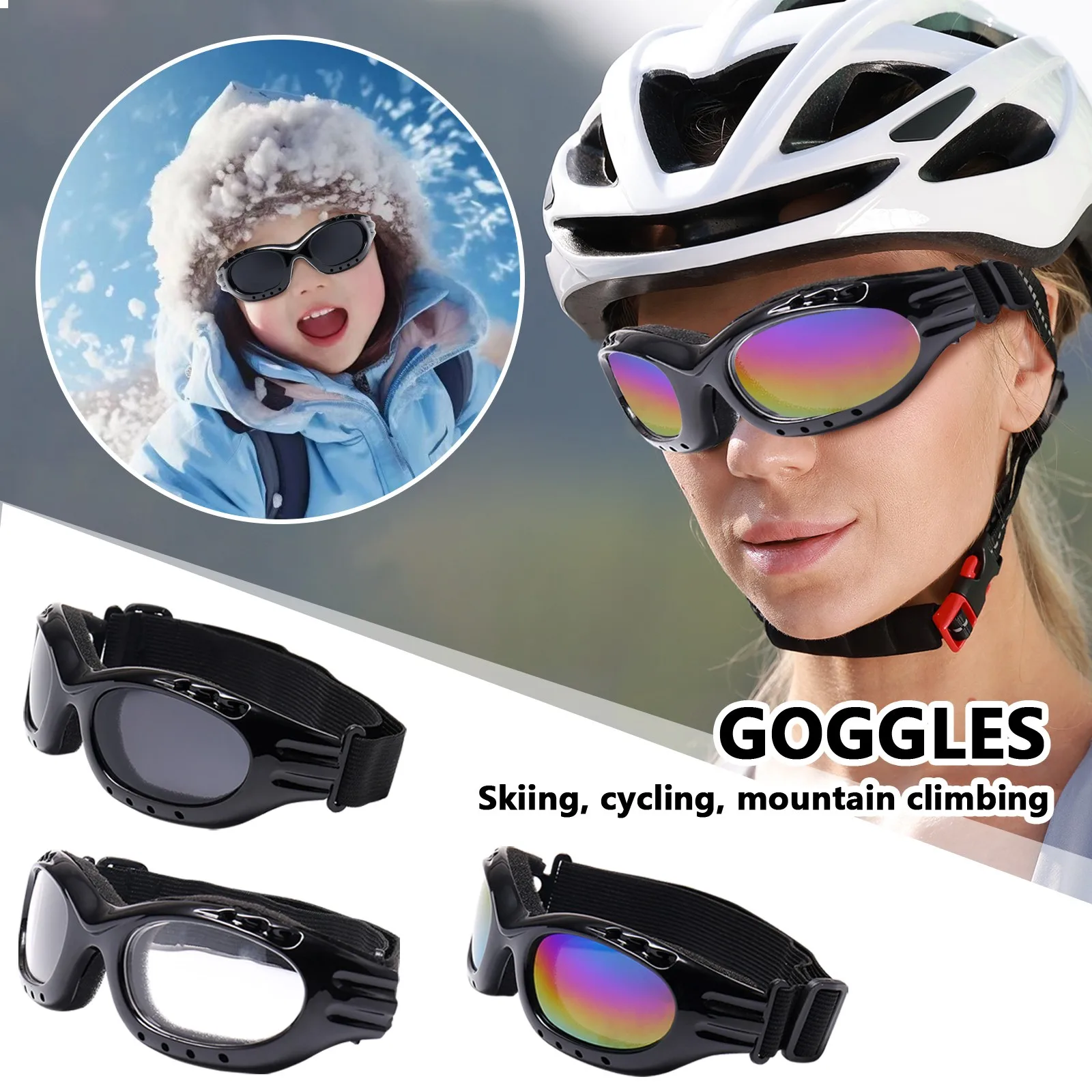 Fashion Outdoor Elastic Strap Mountaineering Goggles Motorcycle Windshield Ski Multifunction Dustproof Windproof Riding Glasses
