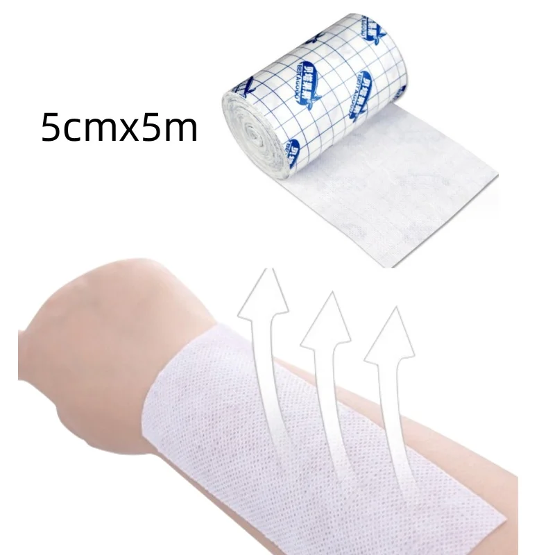 1 Roll Adjustable Non-woven Tape Adhesive Plaster Breathable Patches Bandage First Aid Hypoallergenic Wound Dressing Fixed Tape