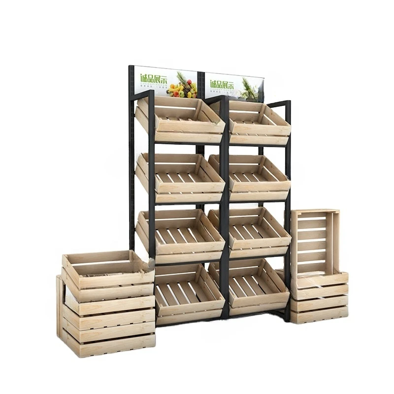 Factory sale Supermarket fruit rack and vegetable storage shelves for grocery store