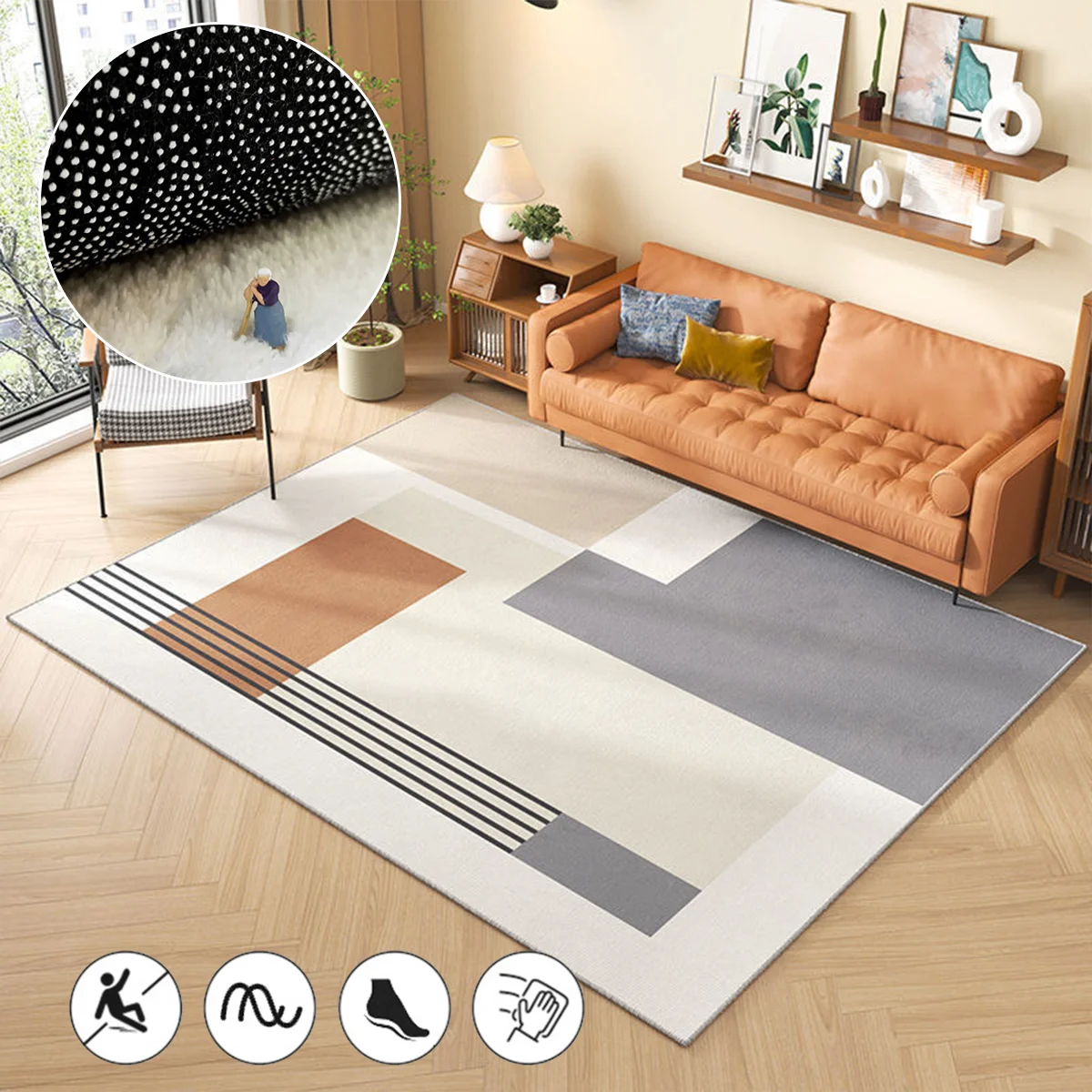 

Light Luxury Geometric Carpets Living Room Decoration Home Area Rug Large Bedroom Bedside Carpet Lounge Rugs Entrance Door Mat