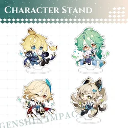 New Game Genshin Cartoon Character Stand Baizhu Kaveh Kirara Mika Cute Acrylic Tabletop Ornament Anime Jewelry Gift Badge