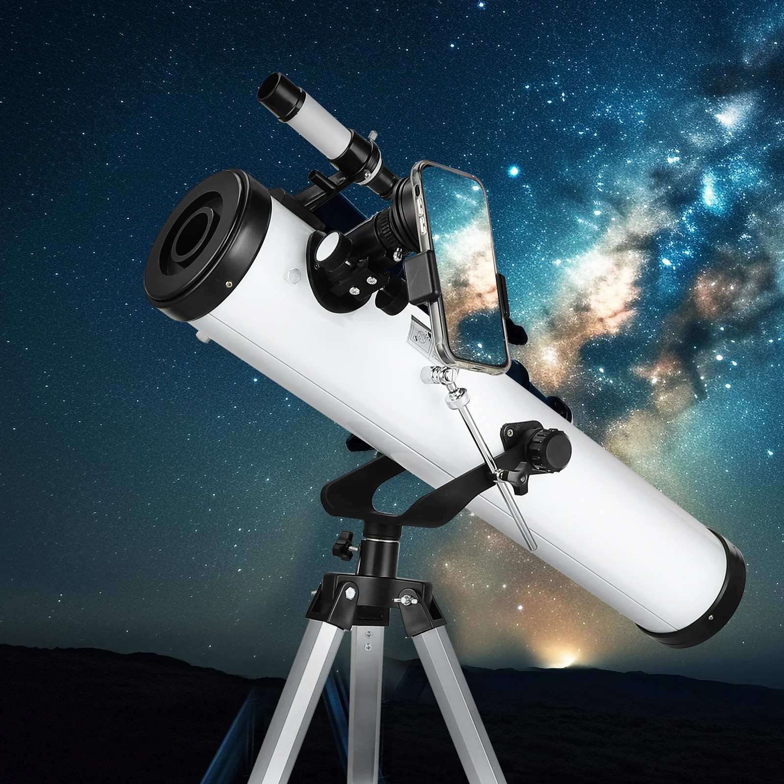 

Powerful Astronomy Telescope 525X Large Aperture High Magnification Adjustable Tripod Sturdy Design Smartphone Adapter Safe
