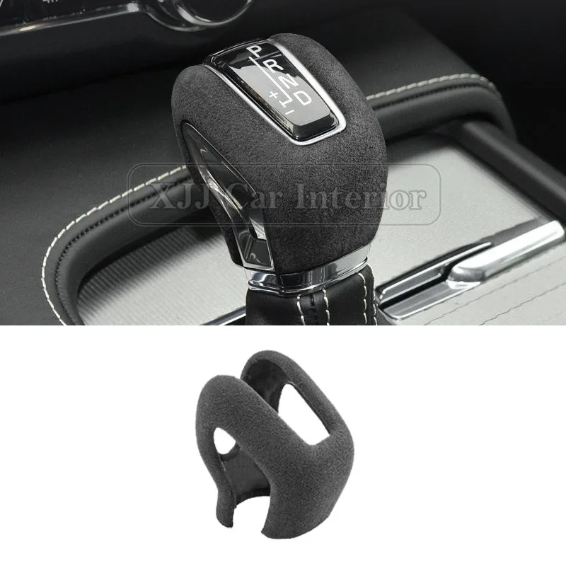 For Volvo XC60 XC90 S90 V60 V90 S60 2015-IN Suede Wrap  Gear Head Shift Knob Cover Trim Sticker Car Interior Tunning Accessories