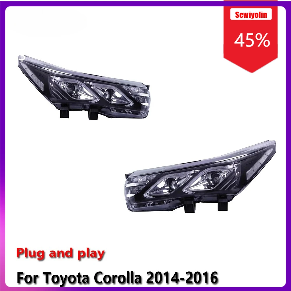 

Sewiyolin Car LED Lamp Headlight Assemblies For Toyota Corolla 2014-2016 Fog DRL Brake Turn Signal Lamp