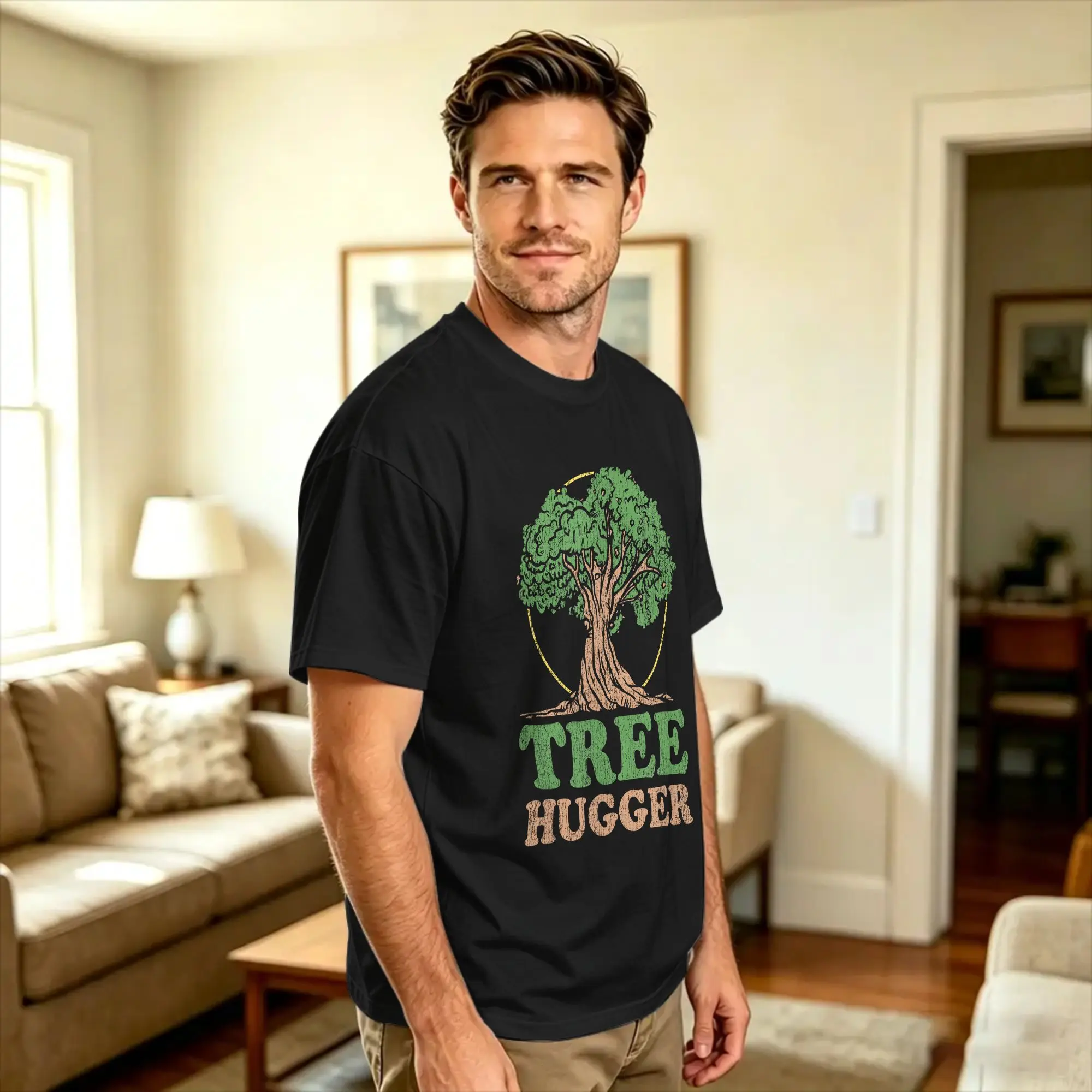 Men Women's T Shirt Tree Hugger Retro Vintage Environmental Nature Lover T-Shirts Harajuku Beach Tee Shirt Cotton Tops Plus Size