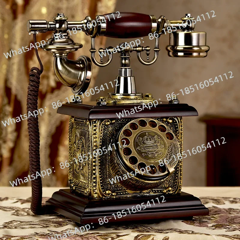 

Solid Wood Antique Phone European Pastoral Landline Home Creative Fashion Retro Phone Fixed-line Phone