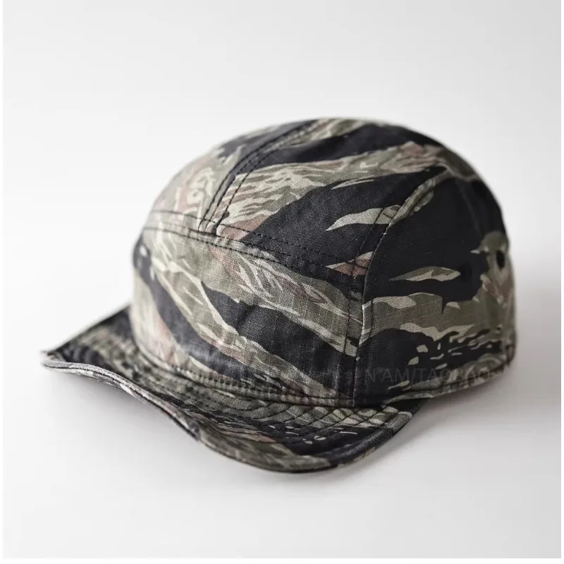 Spring New Camouflage Soft Brim 5-panel Baseball Caps for Men and Women Outdoor Sunscreen Versatile Tooling Style Camping Hat
