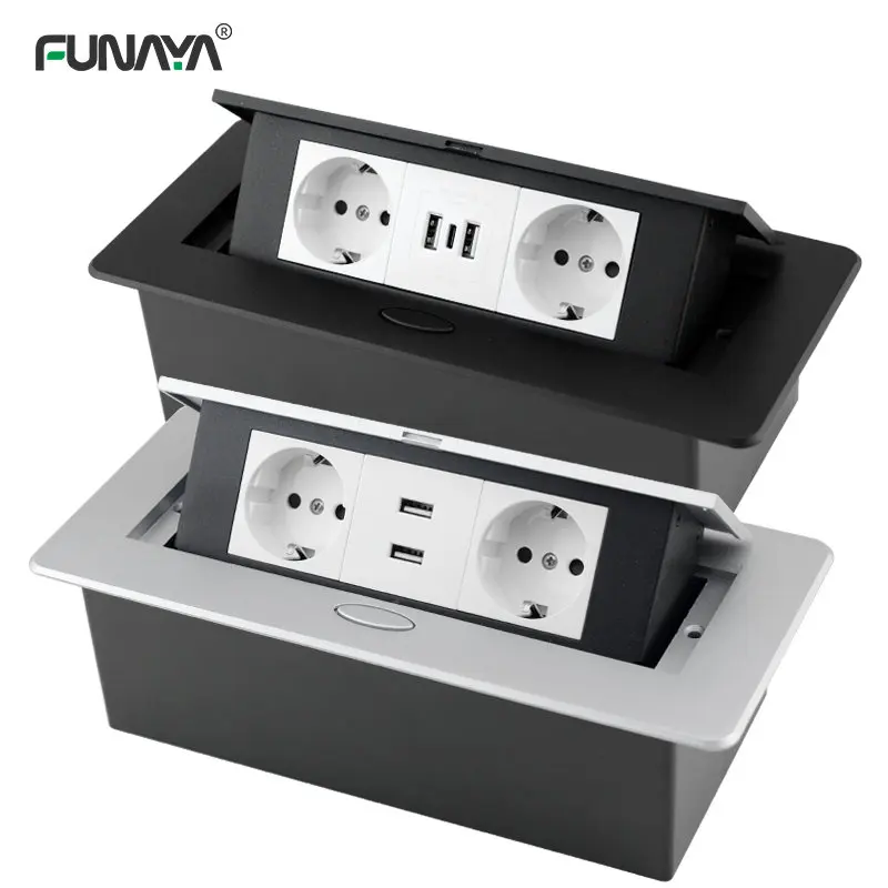 tomadas eletricas de poder oculto da ue mesa soquete desktop tomada com usb gabinete de cozinha moldura de aluminio 01