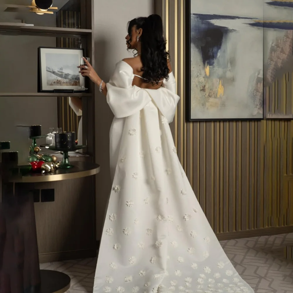 Elegante bruiloft feestjurk voor vrouwen uit de schouder zeemeermin avondjurken lang gedrapeerd een applique formele feestjurk op maat