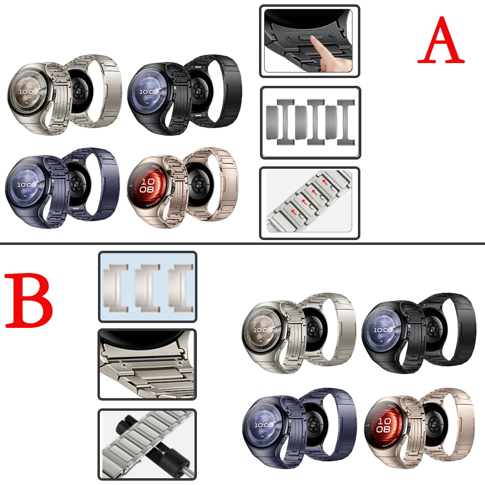 Band for Huawei Watch 5 46 42mm Arc-shaped Titanium Dedicated Interface Bussiness Men Women Wristband for Huawei Watch 5 42 46mm