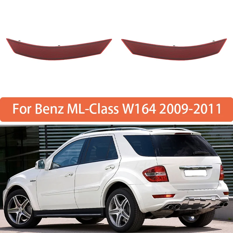 

Pair Reflective Strips For Mercedes Benz ML-Class W164 2009 2010 2011 Car Rear Bumper Reflector Red Lens Warning Strip